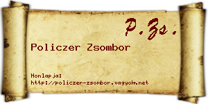 Policzer Zsombor névjegykártya