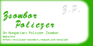 zsombor policzer business card